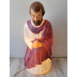 Vintage nativity scene Joseph father Jesus blow mold lawn Decor Xmas